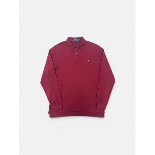 Polo Ralph Lauren Μπορντό Μακρυμάνικη Ανδρική Μπλούζα Polo